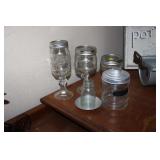 LOT OF GLASS JARS