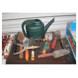 LOT OF GARDEN SHOVELS & WATERING BUCKET