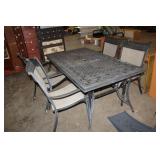 METAL PATIO TABLE & 4 CHAIRS, 68X37