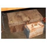 WOOD TRUNK & SEWING MACHINE LID