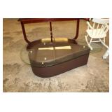 GLASS TOP COFFEE TABLE, 50X29X16