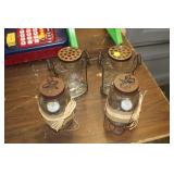 LOT OF GLASS JARS DECOR