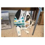 2 IRONS,HAIR DRYER,ETC