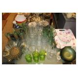 LOT OF GLASSES & DISHES