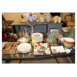 LOT OF DISHES,FLATWARE,ETC