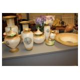 GLASS VASES,BOWLS,ETC