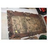 VINTAGE FRAMED TAPESTRY, 29X17