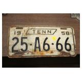 1958 TENN LICENSE PLATES