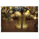 PAIR OF BRASS DUCK HEAD BOOKENDS