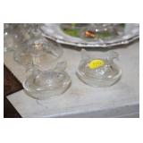 2 MINI CLEAR GLASS HEN ON NEST