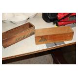 2 VINTAGE WOODEN CHEESE BOXES