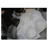 SERVING TRAY & VINTAGE OIL LAMP