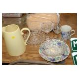 LOT OF IRIS CUP,SAUCER,PITCHER,GLASSWARE