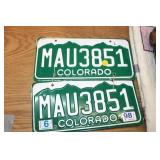2 COLORADO CAR TAGS