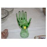 GREEN GLASS RING HOLDER