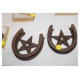 2 CAST RION HORSE SHOE DOOR KNOCKERS