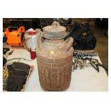 METAL MILK CAN WITH LID