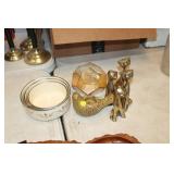 METAL BOWLS,CAT FIGURES,ETC