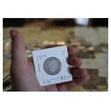1909 D BARBER SILVER QUARTER