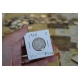 1908 O  BARBER SILVER QUARTER