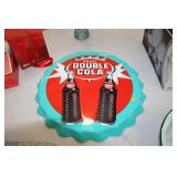 DOUBLE COLA 20" METAL BOTTLE CAP SIGN