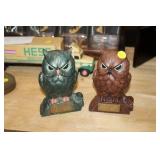 2 OWL COIN BANKS