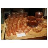 LARGE LOT OF PINK GLASSWARE