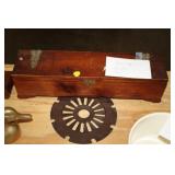 VINAGE CEDAR BOX & METAL PLATE
