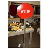 METAL STOP SIGN WITH STAND