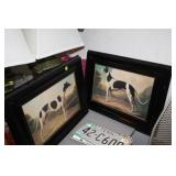 2 FRAMED DOG PRINTS ON CANVAS