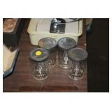 4 VINTAGE SNUFF JARS