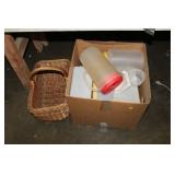 LOT OF PLASTICWARE & BASKET