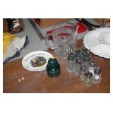 LOT OF GLASSWARE,INSULATOR,ETC