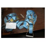 PAIR OF CAR TIRE RATCHET TIE DOWNS