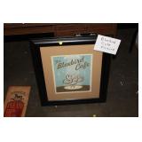 BLUE BIRD CAFE FRAMED PRINT