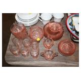LOT OF PINK GLASSWARE