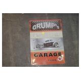 GRUMPS GARAGE METAL SIGN