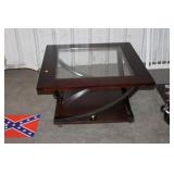 GLASS TOP COFFEE TABLE,