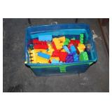TOTE OF TOY BLOCKS