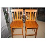 2 WOODEN STOOLS
