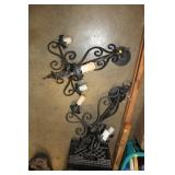 2 HANGING LIGHT FIXUTRES,CAST IRON