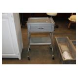 METAL ROLLING TABLE WITH DRAWER