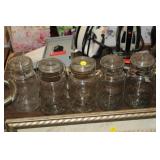 4 ATLAS BALL JARS WITH GLASS LIDS