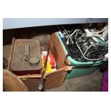 BOX OF MISC & TOTE OF WIRES