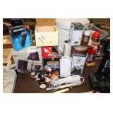 LOT OF MISC,ELECTRIC KNIFE,USB FAN,EAR BUDS,ETC