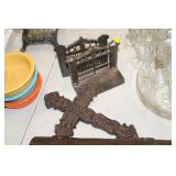 METAL BOOKENDS & METAL CROSS