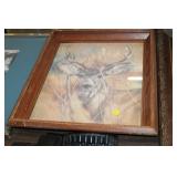 DEER FRAMED PRINT, 17X20