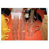 PITCHER & 8 GLASSES   & VASE