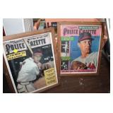 2 VINTAGE POLICE GAZETTE BASEBALL PRINT