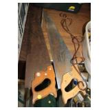 2 HAND SAWS & METAL WALL DECOR